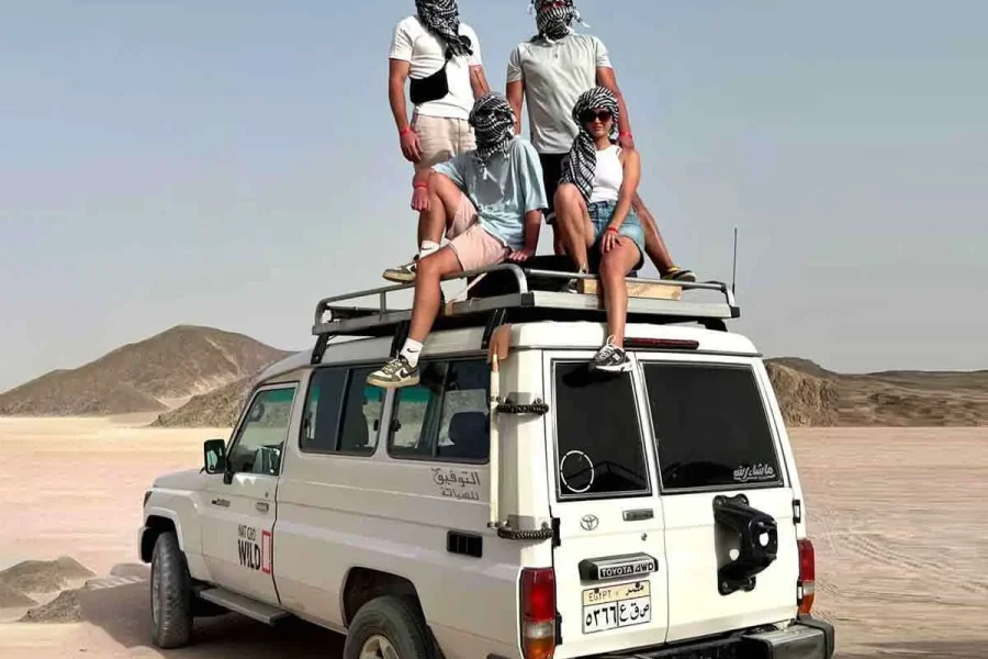 Unique sunset desert safari with Jeep 4X4 in Hurghada